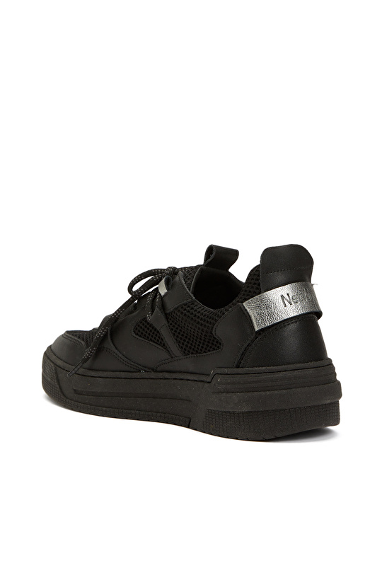Siyah Kadın Deri Sneaker
