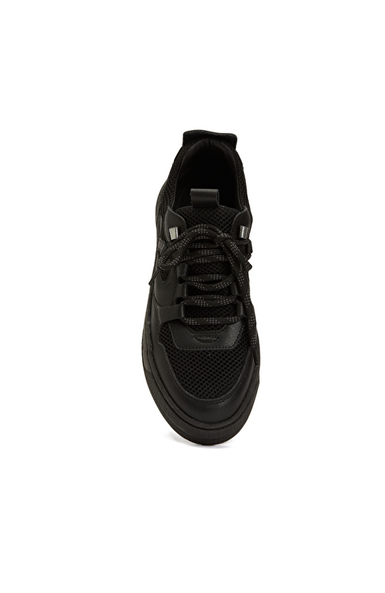 Siyah Kadın Deri Sneaker