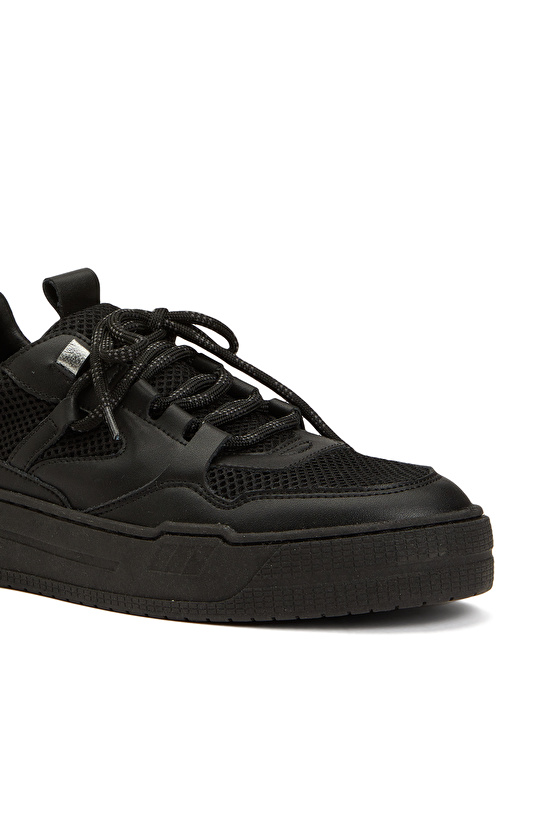 Siyah Kadın Deri Sneaker