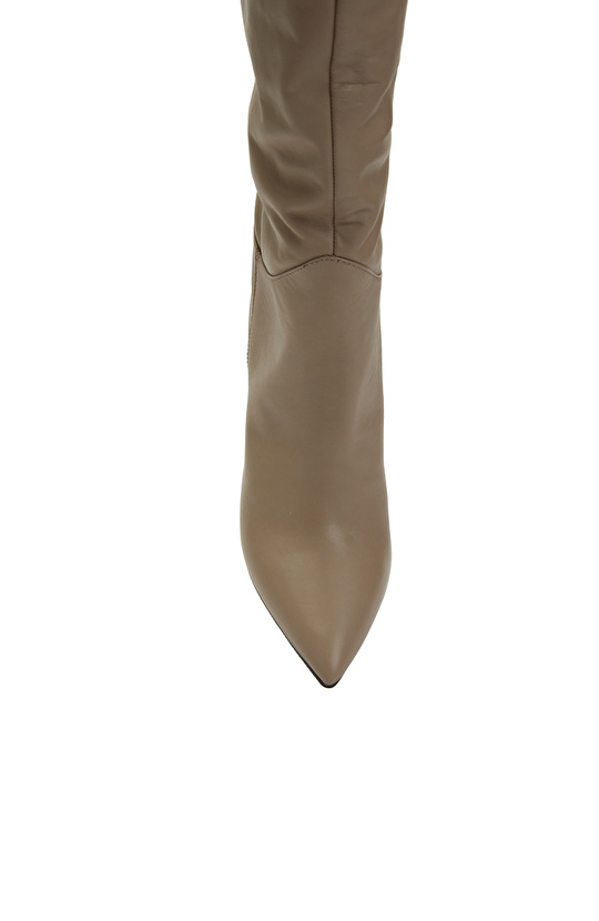 Gri Kadın Deri Çizme