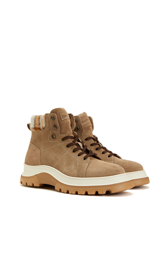 Bej Erkek Süet Deri Bot