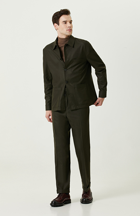 Mono Yaka Haki Ceket