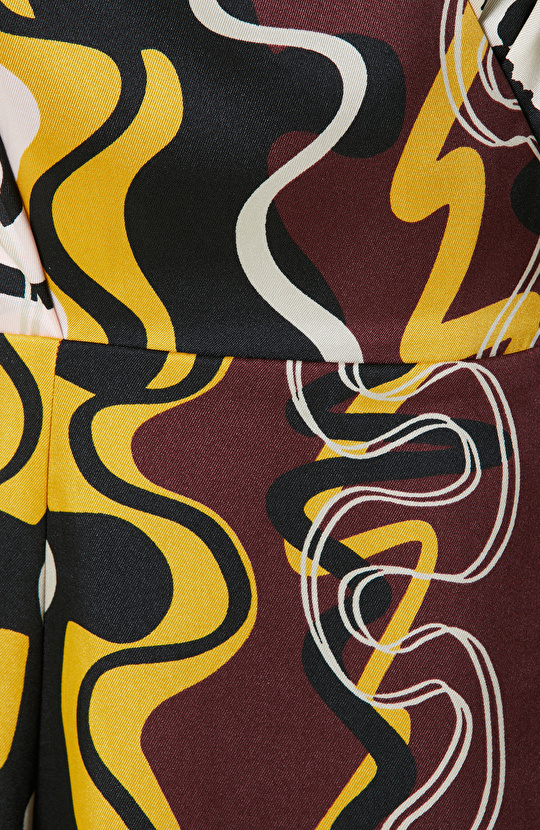 Bordo Siyah Mini Boy Elbise