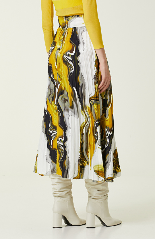 Safran Piliseli Uzun Etek