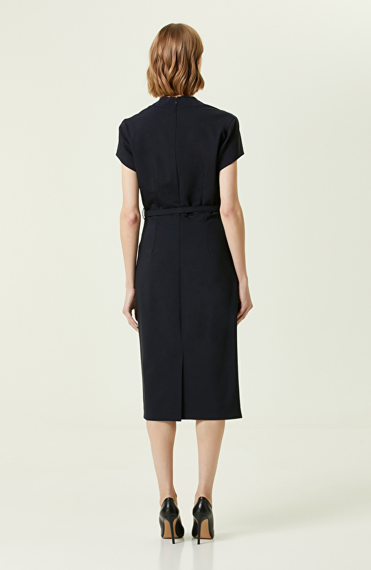 Lacivert Midi Elbise