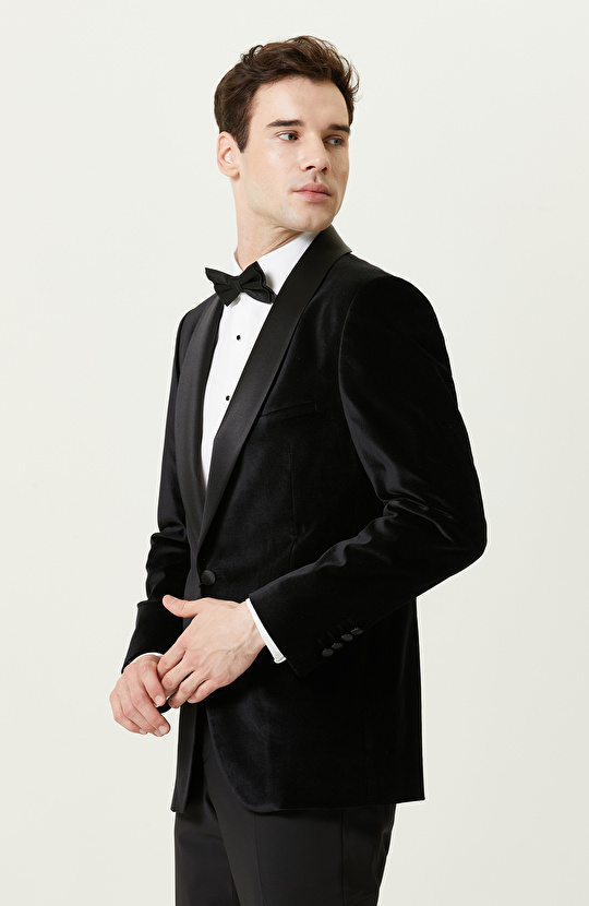 Siyah Kadife Smokin Ceket