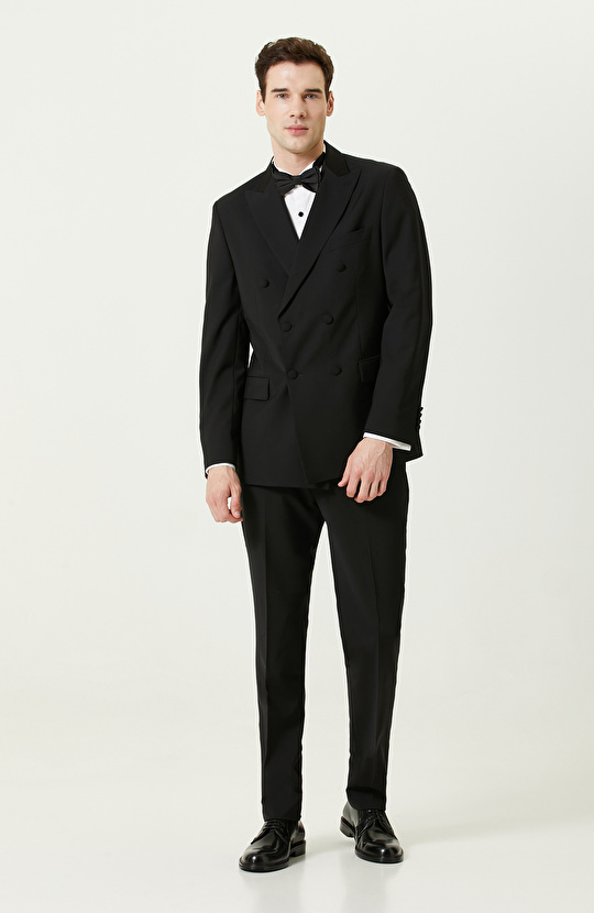 Siyah Yün Smokin Takım Elbise