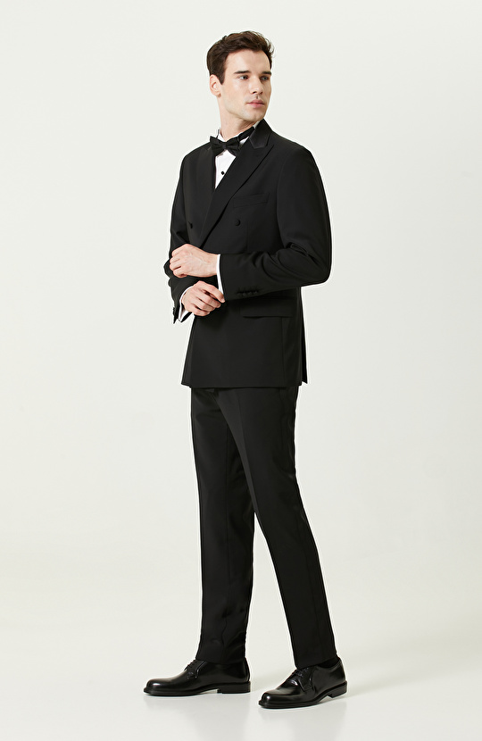 Siyah Yün Smokin Takım Elbise