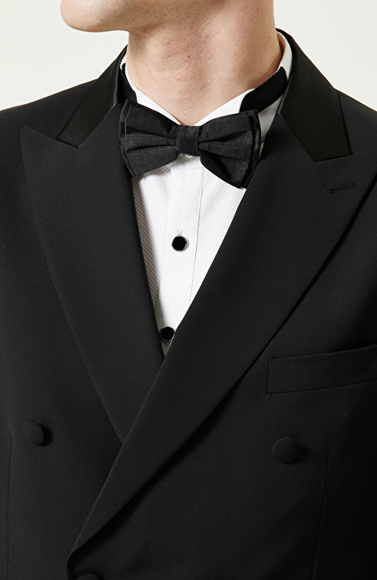 Siyah Yün Smokin Takım Elbise