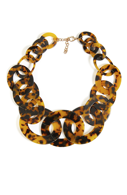 Kahverengi Turtle Desenli Kadın Kolye