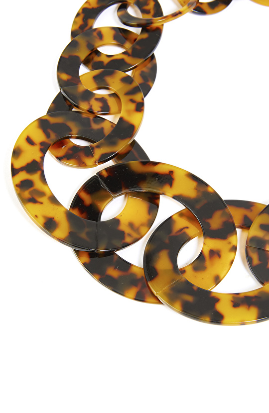 Kahverengi Turtle Desenli Kadın Kolye