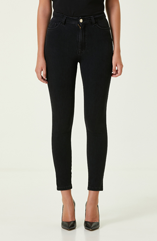 Antrasit Skinny Denim Pantolon