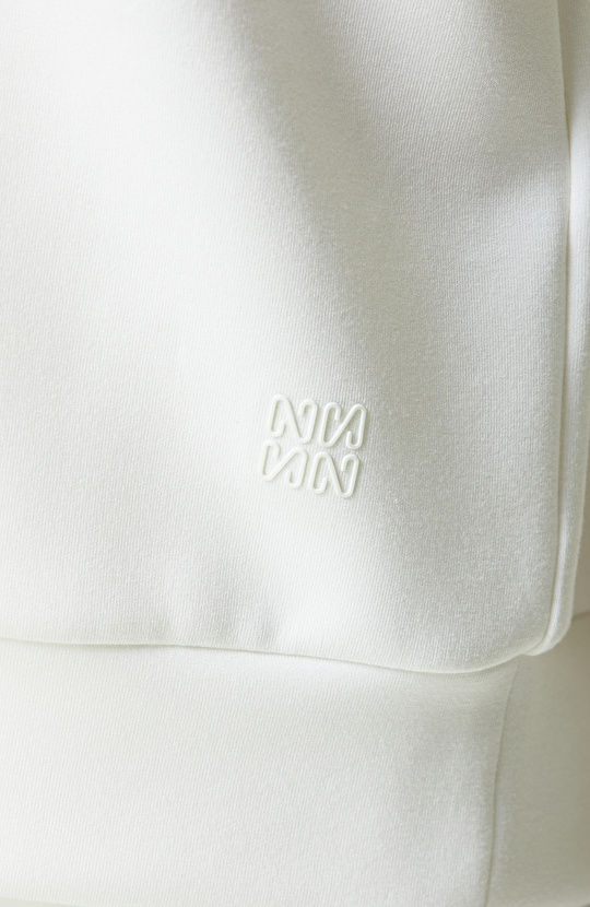 Ekru Kısa Kollu Kapüşonlu Sweatshirt