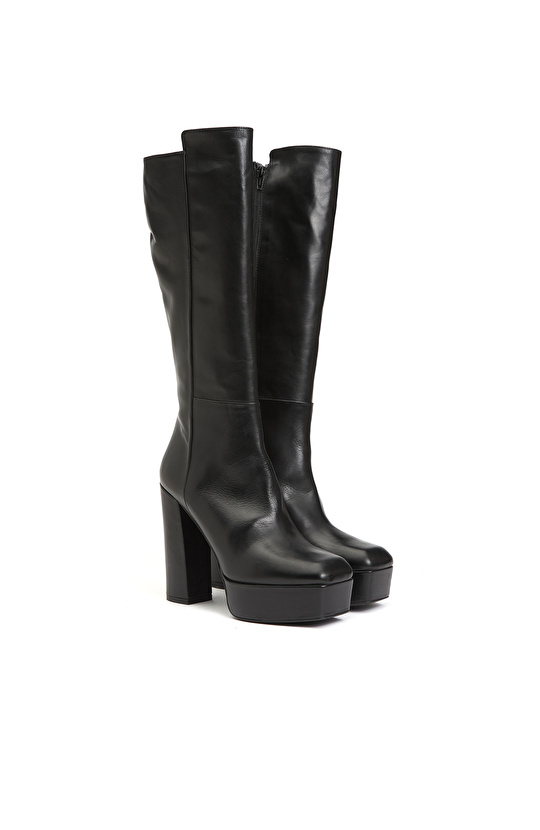 Siyah Kadın Deri Çizme