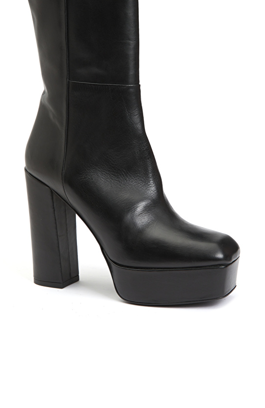 Siyah Kadın Deri Çizme