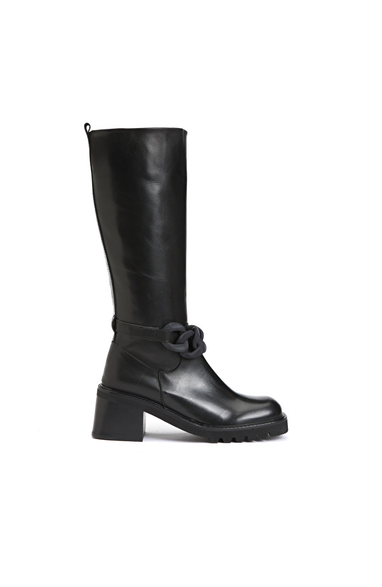 Siyah Kadın Deri Çizme