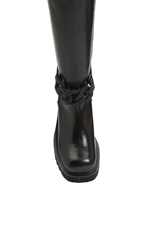 Siyah Kadın Deri Çizme