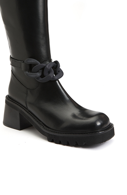 Siyah Kadın Deri Çizme