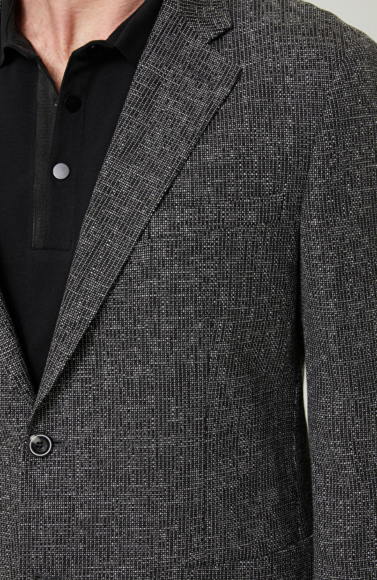 Mono Yaka Siyah Uzun Kollu Ceket