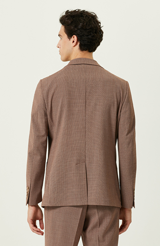 Turuncu Desenli Blazer Ceket