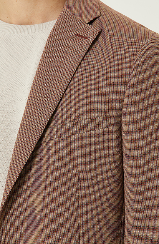 Turuncu Desenli Blazer Ceket