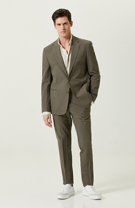 Mono Yaka Haki Takım Elbise