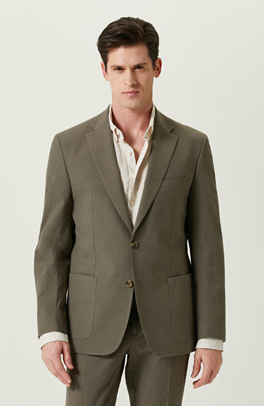 Mono Yaka Haki Takım Elbise