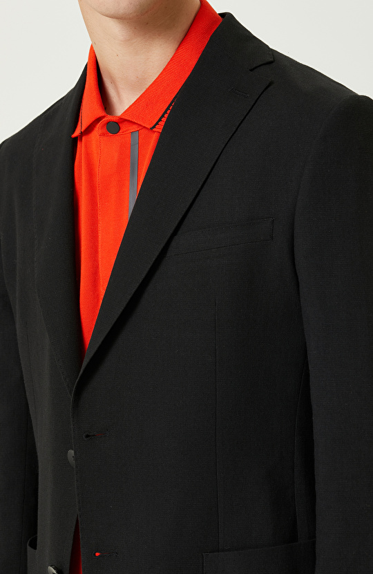 Siyah Mono Yaka Takım Elbise