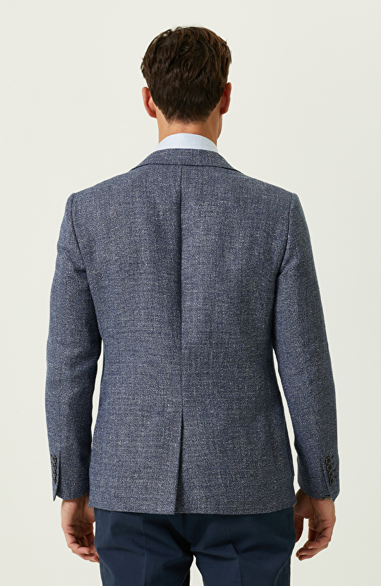 Mavi Desenli Blazer Ceket