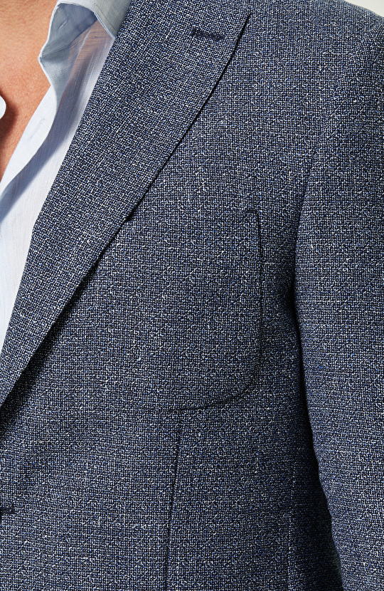 Mavi Desenli Blazer Ceket