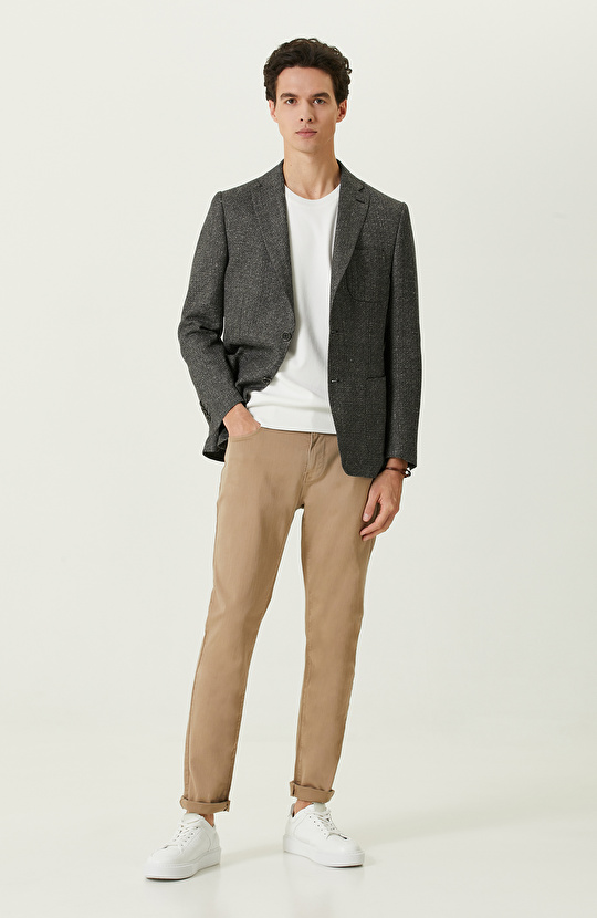 Siyah Desenli Blazer Ceket