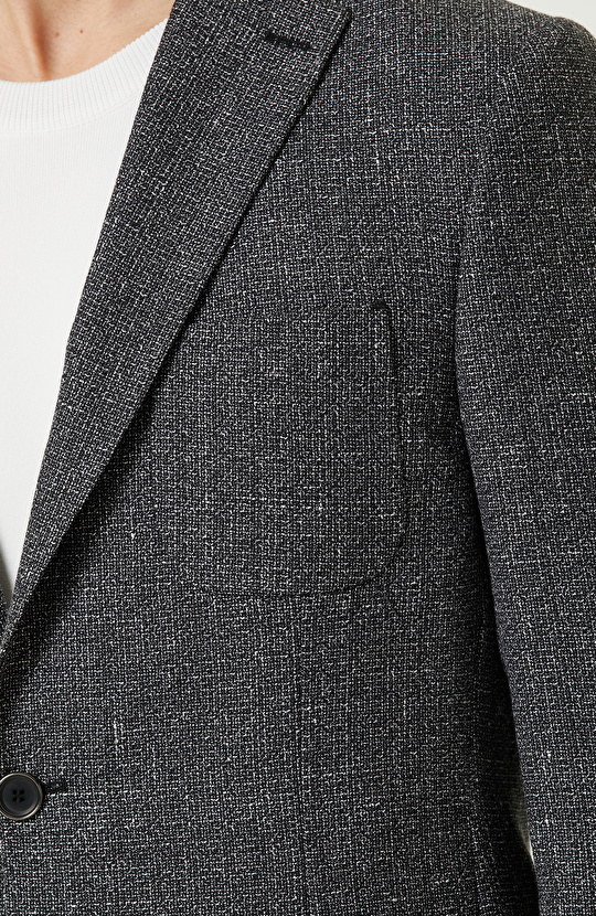 Siyah Desenli Blazer Ceket