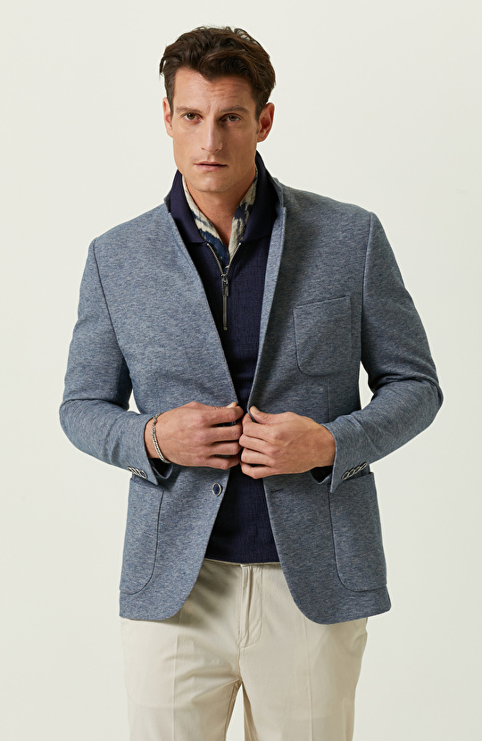 Mavi Örme Blazer Ceket