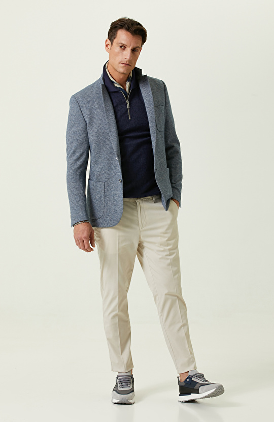 Mavi Örme Blazer Ceket