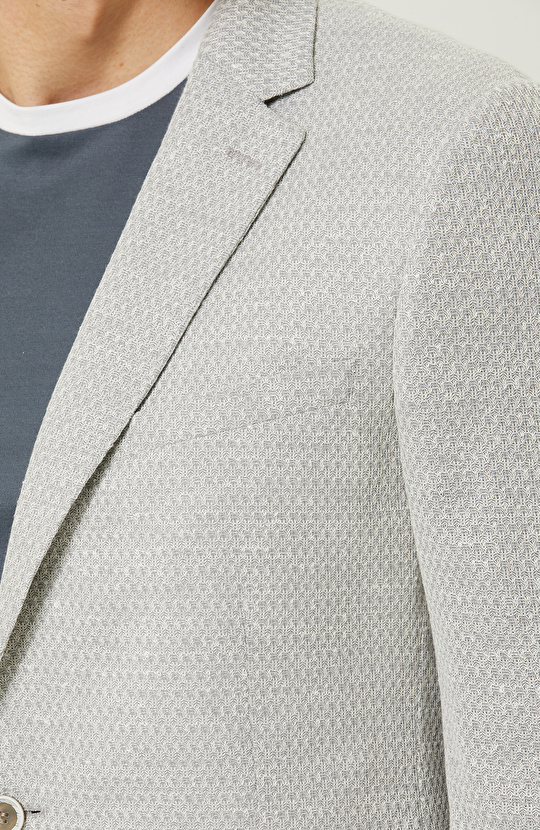 Gri Örme Blazer Ceket