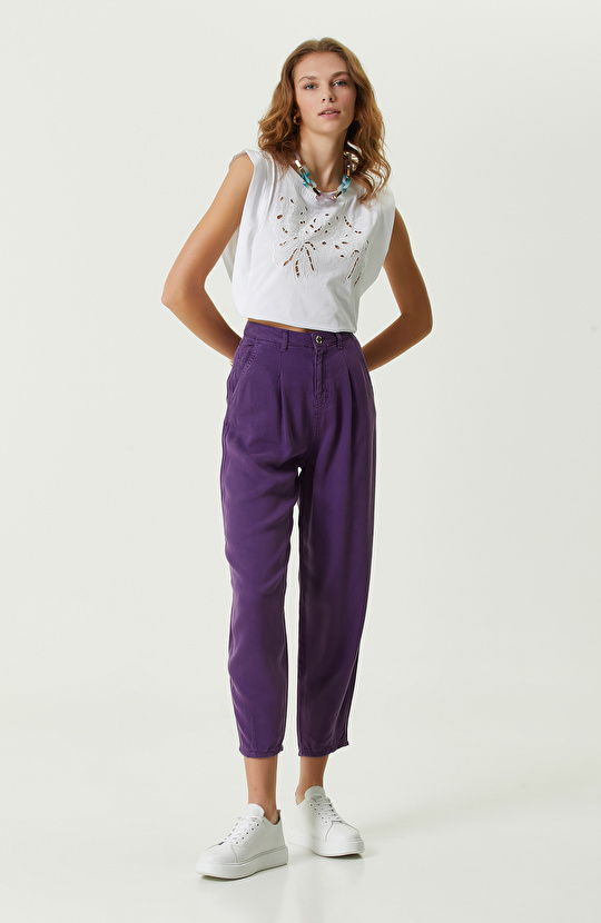 Mor Dar Paça Casual Pantolon