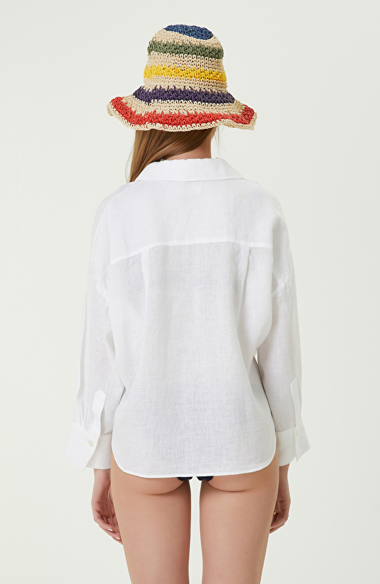 Beyaz  Keten Gömlek