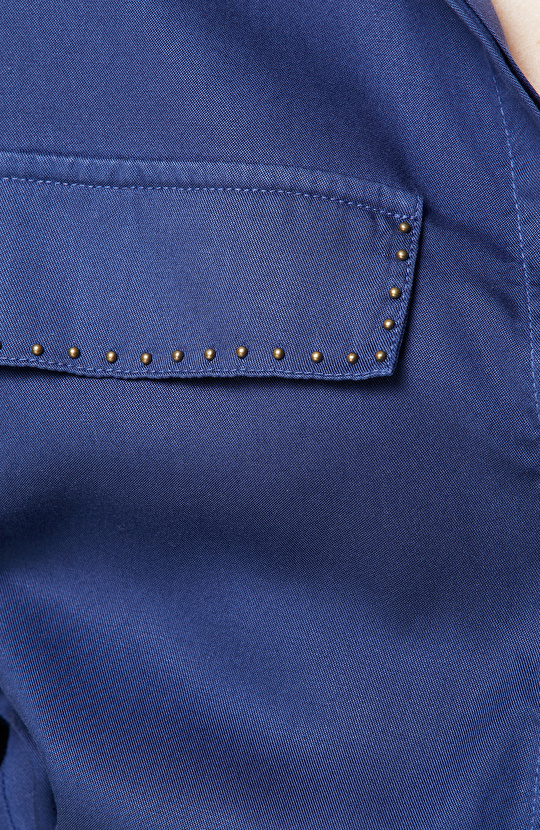 Kısa Kollu Lacivert Denim Elbise