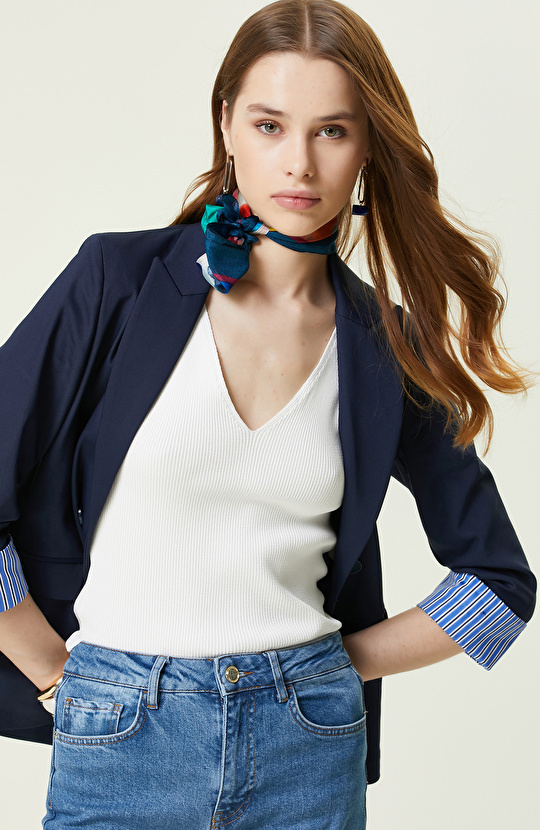 Lacivert Truvakar Kol Ceket