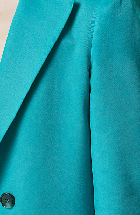 Ördek Başı Yeşil Dokuma Blazer Ceket