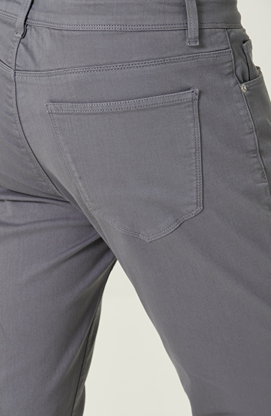 Gri Düz Paça Casual Pantolon