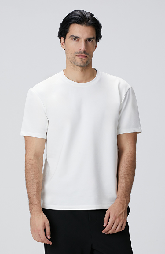 N-Tech Kırık Beyaz Basic T-shirt N-Tech Kırık Beyaz Basic T-shirt