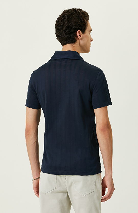 Lacivert Çizgili Gömlek