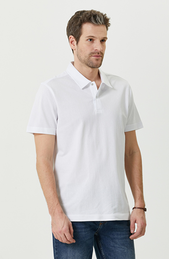Ekru Polo Yaka T-Shirt