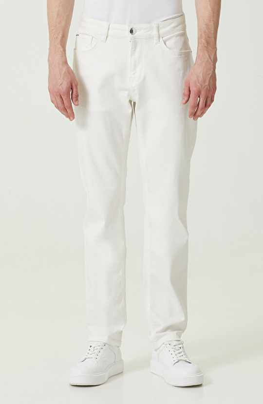 Ekru 5 Cepli  Denim Pantolon