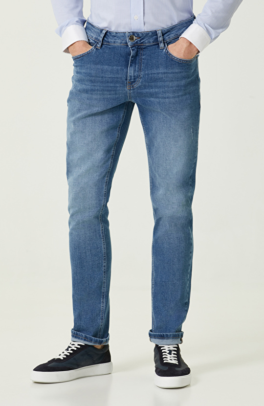 Lacivert 5 Cepli Denim Pantolon