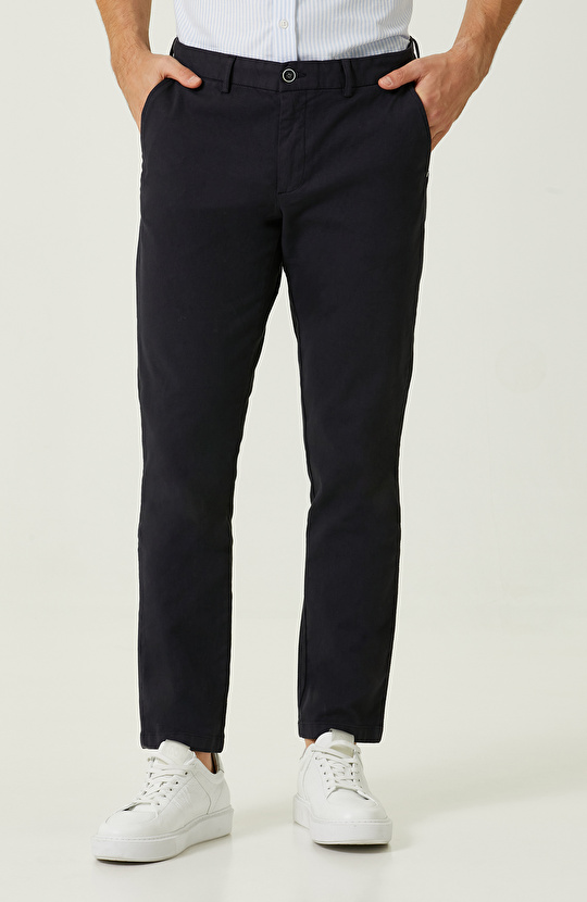 Lacivert Düz Paça Casual Pantolon