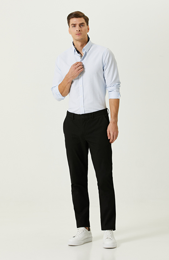 Siyah Düz Paça Casual Pantolon