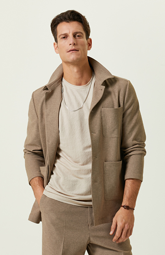 Vizon Jakarlı Blazer Ceket