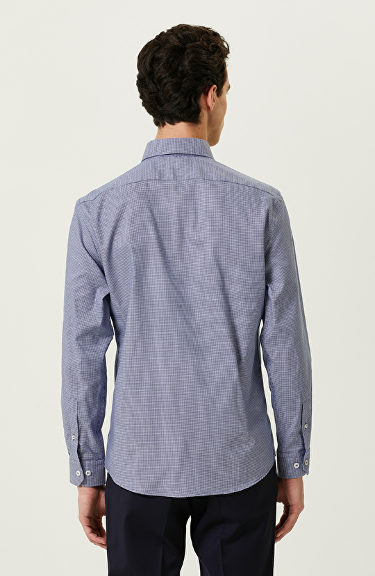 Non-Iron Mavi Beyaz Gömlek